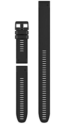 Cinturino Garmin QuickFit 26mm, in silicone, nero, fibbia nera (Fenix 7X/6X/5X, Tactix, ecc.) + prolunga 26 cm