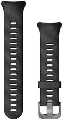 Cinturino Garmin Forerunner 45S, in silicone, nero, fibbia argento