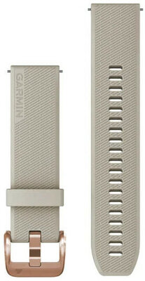 Cinturino Garmin Quick Release 20mm, in silicone, crema, fibbia oro (Venu, Venu Sq, Venu 2 plus, ecc.)