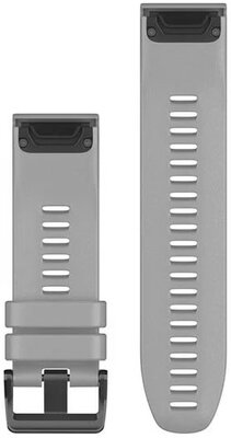 Cinturino in silicone Garmin 26mm (per Garmin Fenix 8/7X/6X (51mm), Tactix ecc.), grigio, QuickFit, + parte estesa, 010-12904-00