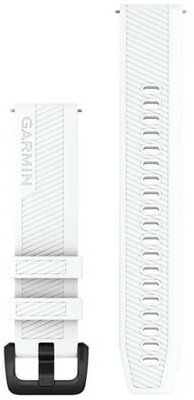 Cinturino Garmin Quick Release 20mm, in silicone, bianco, fibbia nera in acciaio inossidabile (Venu, Venu Sq, Venu 2 plus, ecc.)