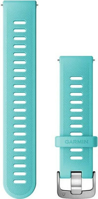 Cinturino Garmin Quick Release 20mm, in silicone, celeste, fibbia argento (Venu, Venu Sq, Venu 2 plus, ecc.)