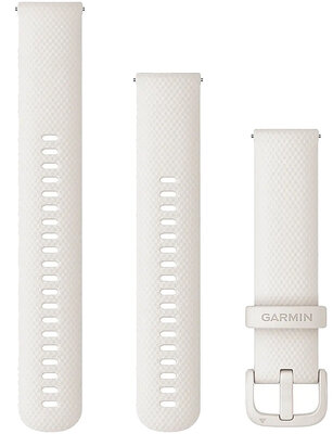 Cinturino Garmin Quick Release 20 mm, in silicone, bianco, fibbia bianca (Venu, Venu Sq, Venu 2 plus, ecc.) + parte estesa