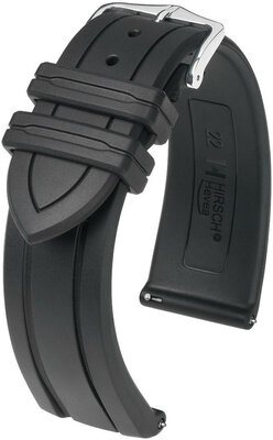 Cinturino nero Hirsch Hevea L 40458850-2 (gomma naturale)