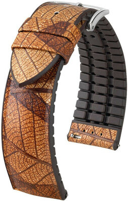 Cinturino marrone Hirsch Leaf L 0921046010-2 (gomma naturale)