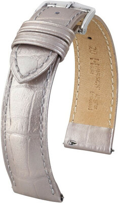 Cinturino argento in pelle Hirsch Duke Metallic M 01027130-2 (pelle di vitello)