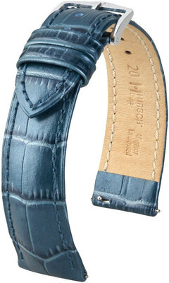 Cinturino blu in pelle Hirsch Duke Metallic M 01027180-2 (pele di vitello)