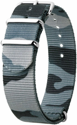 cinturino in nylon Hirsch Rush L 40406038-2, mimetico/blu, mimetico, lunghezza L, Quick Release