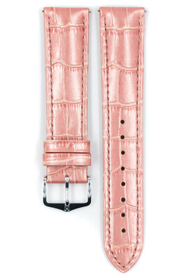 cinturino in pelle Hirsch Duke Metallic M 01027122-2, rosa, vitello, lunghezza M, Quick Release