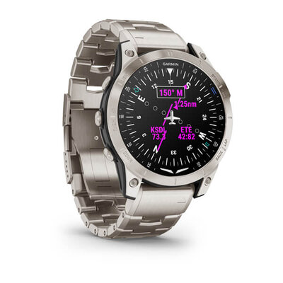 Garmin D2 Mach 1, Vented Titanium Bracelet (+ cinturino di ricambio)