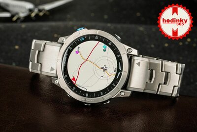 Garmin D2 Mach 1, Vented Titanium Bracelet (+ cinturino di ricambio)
