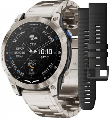 Garmin D2 Mach 1, Vented Titanium Bracelet (+ cinturino di ricambio)