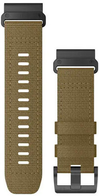 Cinturino Garmin QuickFit 26mm, in nylon, marrone, fibbia nera (Fenix 7X/6X/5X, Tactix, ecc.)