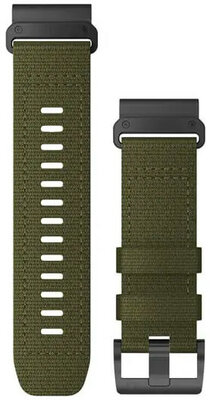 Cinturino Garmin QuickFit 26mm, in nylon, verde, fibbia nera (Fenix 7X/6X/5X, Tactix, ecc.)