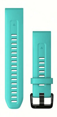 Cinturino Garmin QuickFit 20mm, in silicone, blu, fibbia nera (Fenix 7S/6S/5S)