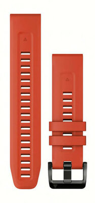 Cinturino Garmin QuickFit 22mm, in silicone, flamed red, fibbia nera (Fenix 7/6/5, Epix 2, ecc.)