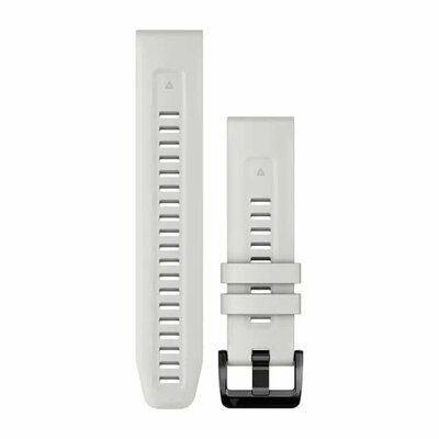 Cinturino Garmin QuickFit 22mm, in silicone, bianco, fibbia nera (Fenix 7/6/5, Epix 2, MARQ, ecc.)