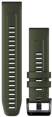 Cinturino Garmin QuickFit 22mm, in silicone, verde scuro, fibbia nera (Fenix 7/6/5, Epix 2, ecc.)