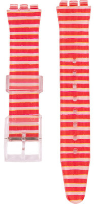 Cinturino da donna in plastica con motivo C7 per orologi Swatch 17mm