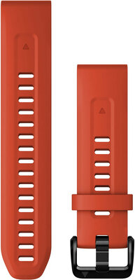 Cinturino Garmin QuickFit 20mm, in silicone, rosso, fibbia nera (Fenix 7S/6S/5S)
