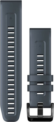 Cinturino Garmin QuickFit 22mm, in silicone, blu grafite, fibbia nera (Fenix 7/6/5, Epix 2, ecc.)