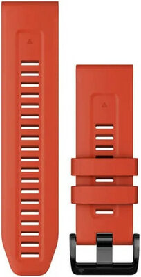 Cinturino Garmin QuickFit 26mm, in silicone, rosso, fibbia nera (Fenix 7X/6X/5X, Tactix, ecc.)