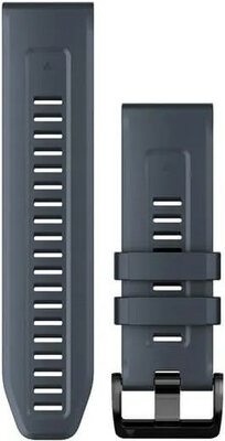 Cinturino Garmin QuickFit 26mm, in silicone, blu grafite, fibbia nera (Fenix 7X/6X/5X, Tactix, ecc.)