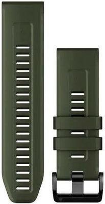 Cinturino Garmin QuickFit 26mm, in silicone, verde, fibbia nera (Fenix 7X/6X/5X, Tactix, ecc.)