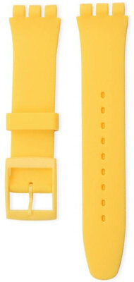 Cinturino unisex in silicone giallo per orologi Swatch 17mm