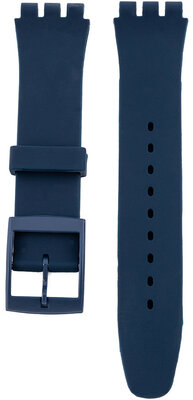Cinturino unisex in silicone blu scuro per orologi Swatch 19mm