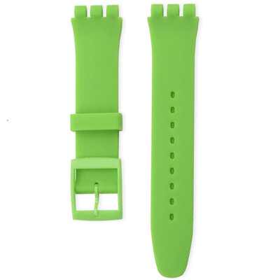 Cinturino unisex in silicone verde per orologi Swatch