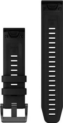 Cinturino in silicone Garmin 22mm (per Garmin Fenix 8/7/6 (47mm), Epix 2 ecc.), nero, QuickFit, + parte allungata, 010-13113-02