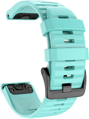 Cinturino QuickFit 20mm, in silicone, verde menta, fibbia nera (Garmin Fenix 7S/6S/5S)