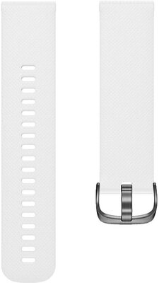 Cinturino Quick Release 20mm, in silicone, bianco, fibbia nera (Garmin Venu, Venu Sq, Venu 2 plus, ecc.)