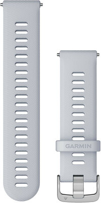 Cinturino Garmin Quick Release 22mm, in silicone, bianco, fibbia argento (Venu, Forerunner 255, Vívoactive 4, ecc.)