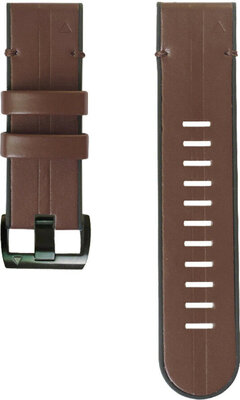 Cinturino QuickFit 22mm, in silicone con rivestimento in pelle, marrone, fibbia nera (Garmin Fenix 7/6/5, Epix 2, ecc.)