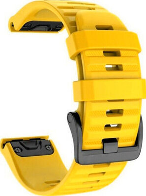 Cinturino QuickFit 22mm, in silicone, giallo, fibbia nera (Garmin Fenix 7/6/5, Epix 2, ecc.)
