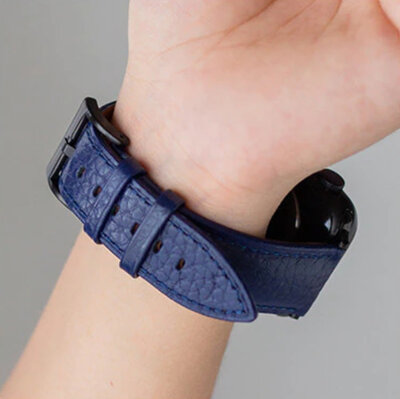 Cinturino in pelle Ricardo (per Apple Watch 42/44/45/49mm), blu
