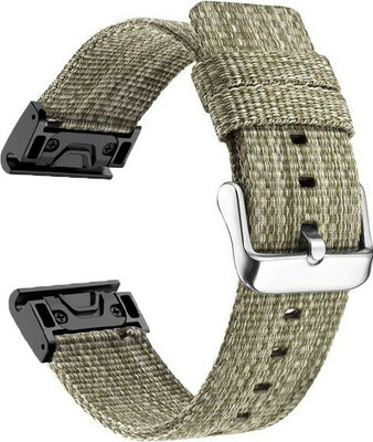 Cinturino QuickFit 22mm, in nylon, verde chiaro, fibbia in acciaio (Garmin Fenix 7/6/5, Epix 2, MARQ, ecc.)