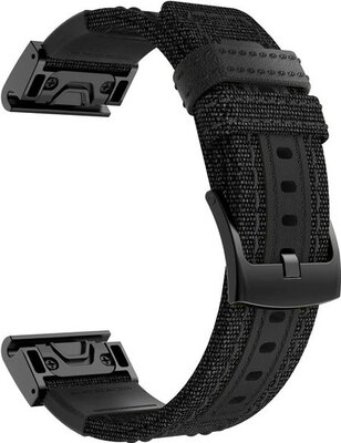 Cinturino in nylon Ricardo 26mm (per Garmin Fenix 8/7X/6X (51mm), Tactix, ecc.), nero, QuickFit