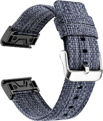 Cinturino QuickFit 26mm, in nylon, blu, fibbia in acciaio (Garmin Fenix 7X/6X/5X, Tactix, ecc.)