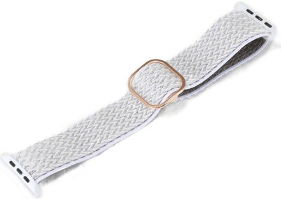 Cinturino per Apple Watch, in nylon, bianco, Rose gold fibbia (casse da 38/40/41mm)