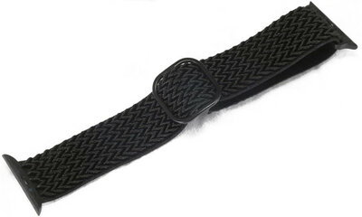 Cinturino per Apple Watch, in nylon, nero, fibbia nera (casse da 38/40/41mm)