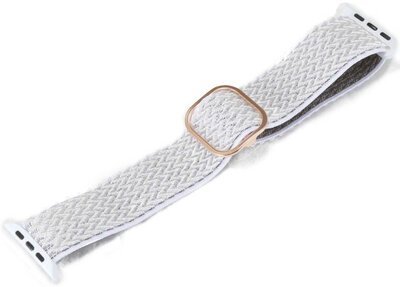 Cinturino per Apple Watch, in nylon, bianco, Rose gold fibbia (casse da 42/44/45mm)