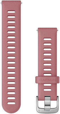 Cinturino Garmin Quick Release 18mm, in silicone, rosa, fibbia argento (Venu 2S, Vívoactive 4S, Vívomove 3S)