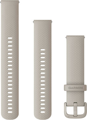 Cinturino Garmin Quick Release 20mm, in silicone, french grey, fibbia grigia (Venu, Venu Sq, Venu 2 plus, ecc.) + parte estesa