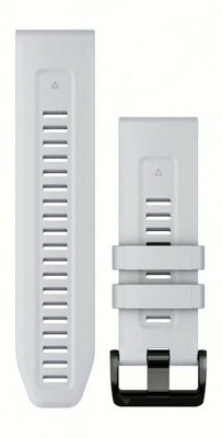 Cinturino QuickFit 22mm, in silicone, bianco, fibbia nera (Garmin Fenix 7/6/5, Epix 2, MARQ, ecc.)