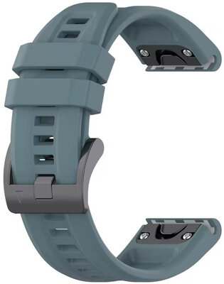 Cinturino QuickFit 26mm, in silicone, grigio scuro, fibbia nera (Garmin Fenix 7X/6X/5X, Tactix, ecc.)