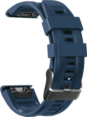 Cinturino QuickFit 26mm, in silicone, blu scuro, fibbia nera (Garmin Fenix 7X/6X/5X, Tactix, ecc.)