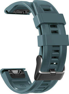 Cinturino QuickFit 26mm, in silicone, blu, fibbia nera (Garmin Fenix 7X/6X/5X, Tactix, ecc.)